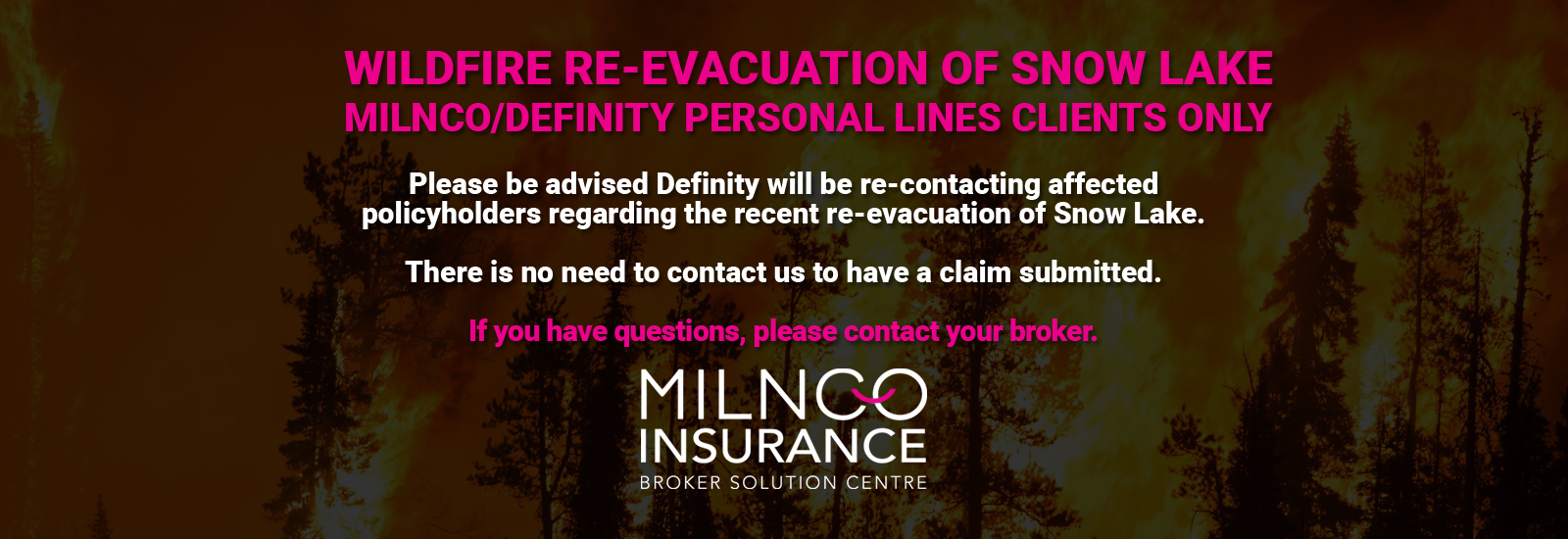Wildfire Re-Evacuation of Snow Lake